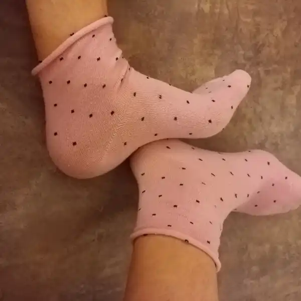 Růžové s puntíky