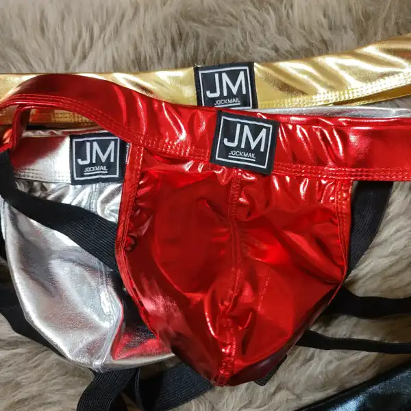 Pánská latex tanga červená