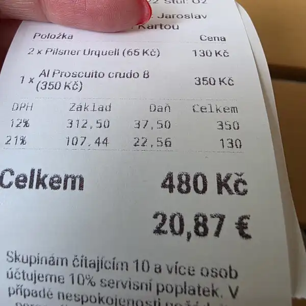 Pro Cuckolda účtenka